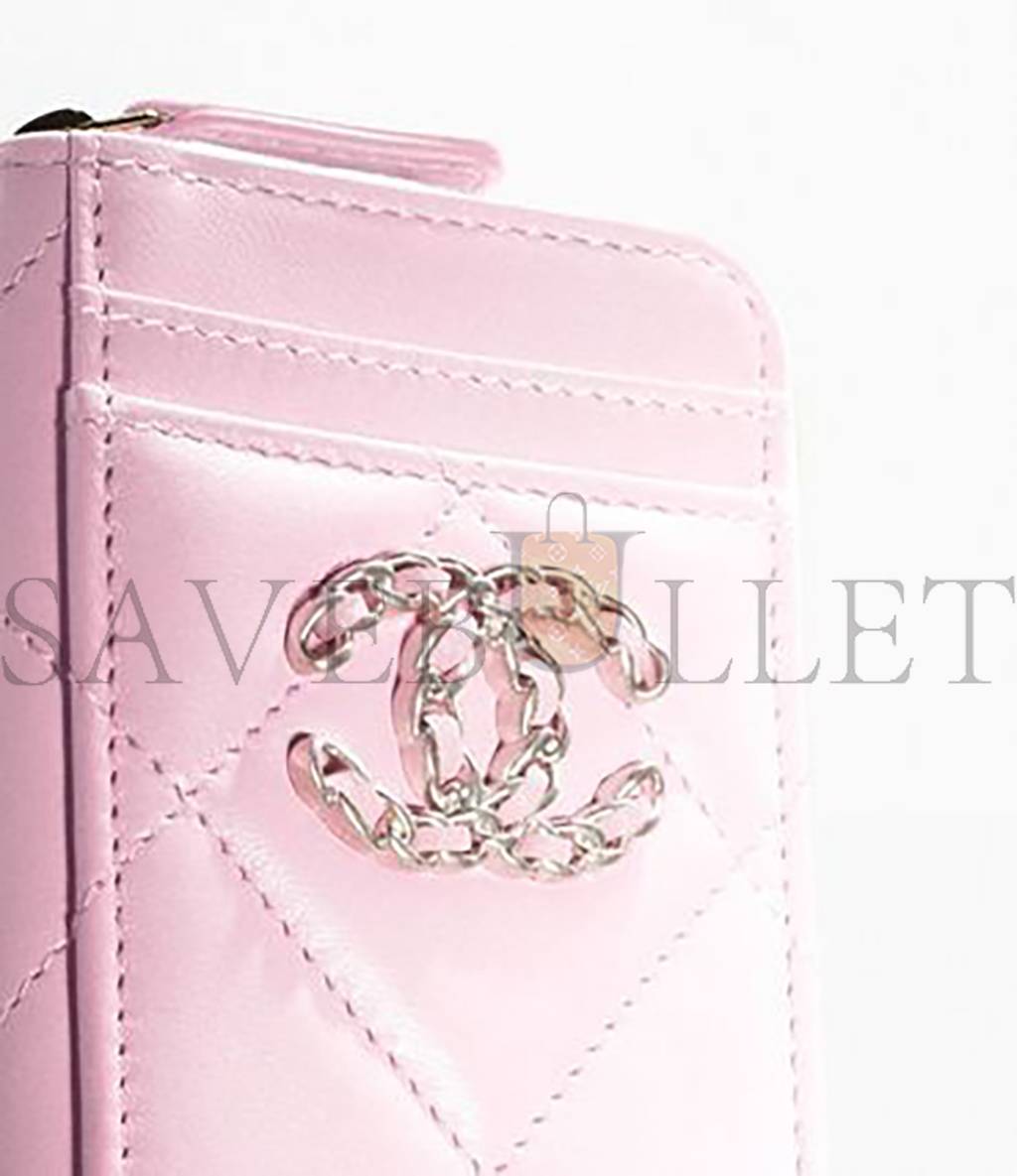 CHANEL 19 ZIPPED COIN PURSE AP2701 B07327 NH622 (11*8*2.5cm)